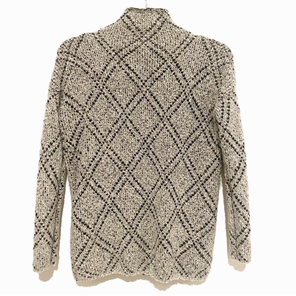 Chelsea & Theodore | Wool Turtleneck Sweater Gray Diamond Size Small - Picture 3 of 5